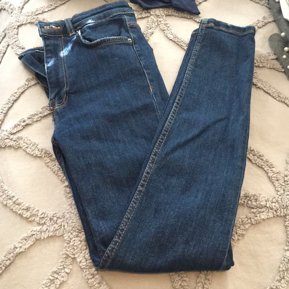 Zara Trafaluc dark denim high waisted skinny jean